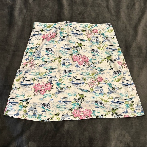J. Jill Tropical Floral A-Line Skirt - Pink and Green - Picture 2 of 4